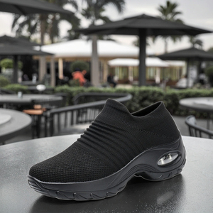 2026 LA SeeMore Mocassins compensés matelassés pour femme, à enfiler, antidérapants, avec soutien de la voûte plantaire, en tissu de coton, pour le travail estival - Product Image 4