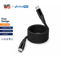 Câble de charge rapide USB C vers USB C 100W 5A PD, cordon en nylon tressé, cuivre pur, pour ordinateur portable, téléphone, voiture