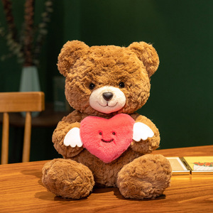 Oreiller en peluche en forme d'ange de dessin animé, super doux, en forme de cœur, avec rembourrage en coton PP, doublure en maille, couverture brodée, CE - Product Image 4