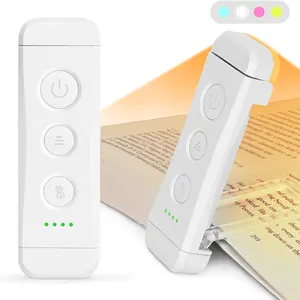 Nouveau Design Marque En Gros USB Rechargeable Lampe De Lecture Led Clip Flexible Mini Signet Clip Sur Livre Lumière