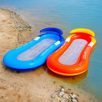 Flotteur de piscine gonflable en PVC portable avec lit flottant en maille avec dossier pour divertissement aquatique