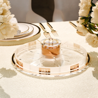 Plateau Simanim en acrylique et lucite, couleur blush nectar, pour la table de Rosh Hashanah, cadeaux de Judaica juive