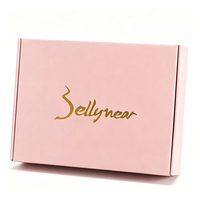 Boîte cadeau en papier rose avec logo estampé à chaud, boîte pliante en carton ondulé imprimé pour l'emballage de vêtements et les cadeaux de fin d'année