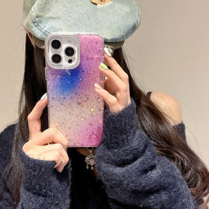Fundas de teléfono de lujo IMD Starlit Sky Glitter Bling para iPhone 16 15 14 Plus 13 12 11 Pro Max funda protectora de silicona a prueba de golpes - Product Image 3