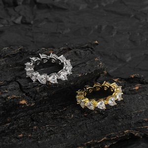 Anillo de Cobre con Zirconia en Forma de Corazón, Anillo de Amor con Zirconia de 5mm para el Dedo Índice, para Mujer - Product Image 3
