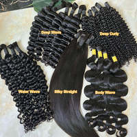 Extensiones de Cabello Humano 100% Natural, Ondulado, Rizado, Liso, con Cutícula Alineada, Color Negro Natural, Venta al Por Mayor