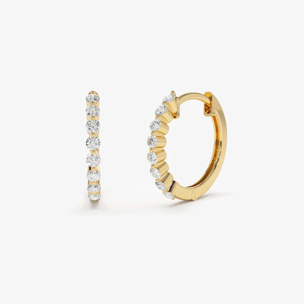 VLOVE Promotion Preis Perlen Ohrringe Saphir 14 Karat Massiv gold Geteilte Zinken Diamant Creolen Diamant Ohr stecker