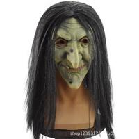 Masque en latex de femme âgée d'horreur, idéal pour Halloween, cosplay, sorcière amusante, fait main, tendance, accessoire de déguisement pour escape room et maison hantée