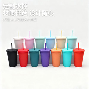 Shang Kou Ai Straw Cup 16oz Double Wall Leak Proof Travel Portable Plastic Drinkware - Product Image 4