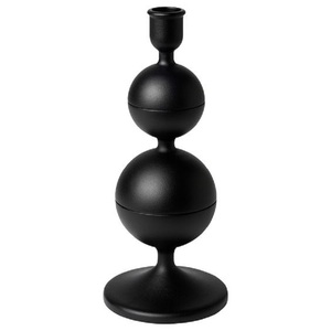 Venta al por mayor de metal hierro decoración de Navidad vela del hogar acabado negro de una sola cabeza candelabro soporte para la boda comedor - Product Image 1