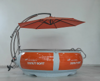 Bateau Électrique Flottant pour Fêtes et Grilsades en Lac et Mer, Restaurant Aquatique, Donuts, BBQ, Capacité 6-8 Personnes, Parapluie