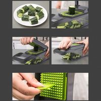 16-In-1 Multifunctionele Handheld Groentechopper Metalen Handmatige Uiensnijder Fruit Snijmachine Aardappelen Dunschiller Fruit Juicer