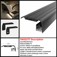 Nez d'escalier rainuré Led Profil en aluminium pour la zone de marche Bande d'éclairage Profil lumineux Design moderne pour l'application d'escalier