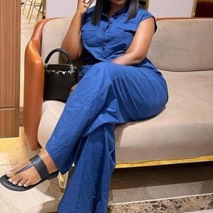 Summer Plus Size Women's African Sleeveless Vest Top Wide Leg <b>Pants</b> 2 Pieces Set Fashion - Product Image 3