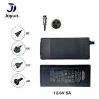 Chargeur de batterie au lithium Joyun 12,6 V 5 A 75 W pour vélo électrique et trottinette électrique avec prise aviation GX16, charge rapide intelligente et stable