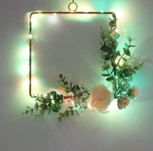 กรอบพวงหรีดหรูหราคริสมาสต์นาวิแดดโลหะดอกไม้ประดิษฐ์ตกแต่งและพวงหรีดประดับโลหะ - Product Image 3