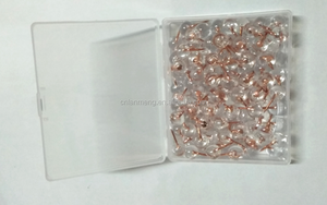 Đầu Tròn Rõ Ràng Bản Đồ <span class=keywords><strong>Pins</strong></span> Nhựa Headrose Vàng Kim Loại Bóng Đầu Trong Suốt Đẩy Tường Pin Văn Phòng Pin - Product Image 6