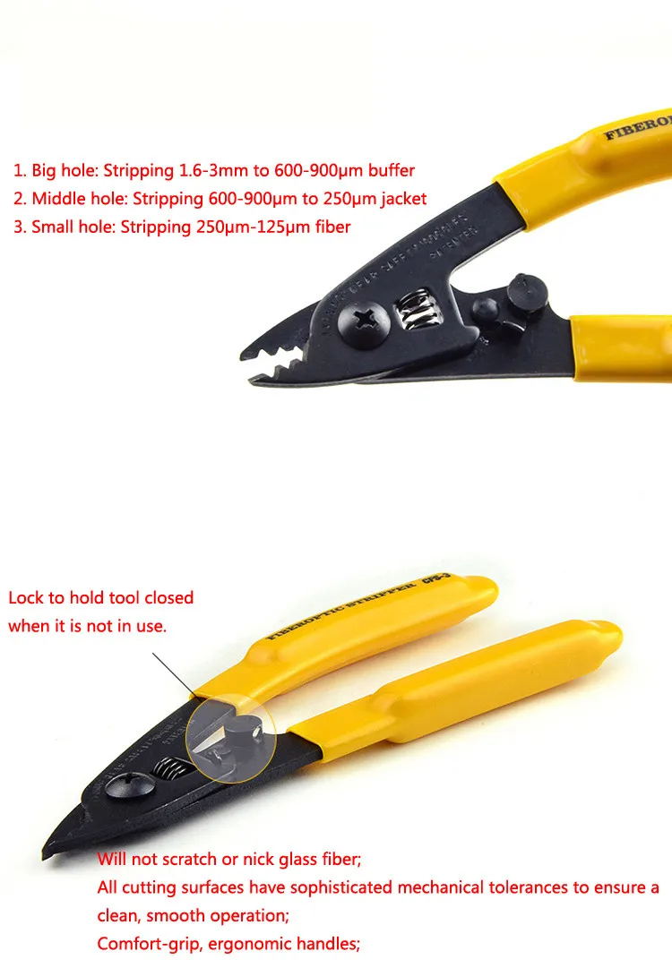 Optical Fiber Wire Stripper FTTH Cable Wire Stripper Plier Cutting Stripping Peeling Plier  Three Hole Stripper Plier For Miller