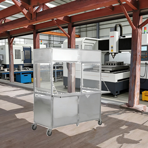 Chariot portable en acier inoxydable à 4 roues pour la vente ambulante de glaces, hot-dogs, café, bonbons et autres snacks - Product Image 5