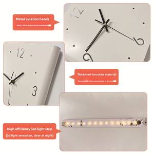 Moderno Orologio Digitale <span class=keywords><strong>da</strong></span> Parete con Display ad Aghi 3D per Nuovo <span class=keywords><strong>Soggiorno</strong></span> Creativo ad Angolo Curvo Bifacciale Silenzioso al Quarzo in Metallo Resistente - Product Image 6