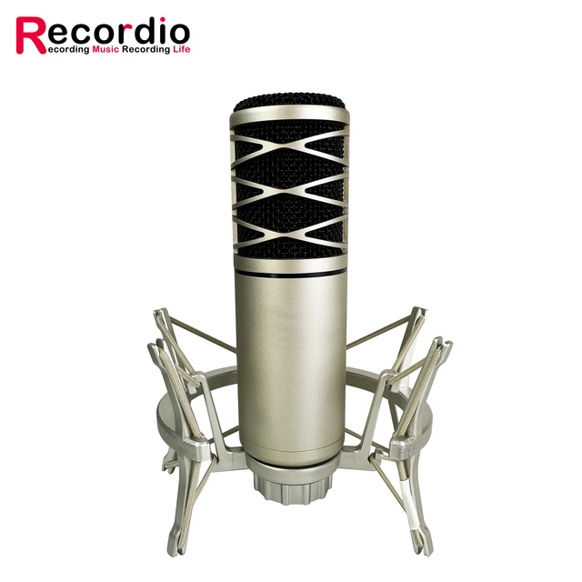GAM-AT808 for 48V Phantom Professional Metal Condenser Microphone XLR Wired Smartphones Computers Live Recording Karaoke