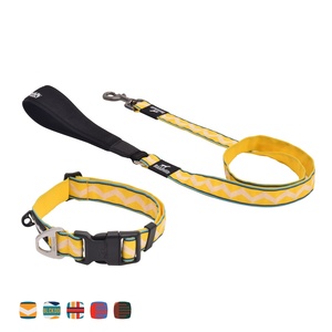 Set Collare e Guinzaglio per Cani BlackDoggy CN in Poliestere con Nastri Jacquard a Righe e Chiusura Rapida - Product Image 3