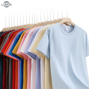 T-shirts amples à col rond et manches courtes pour hommes, 100 % coton peigné, couleur unie, impression de logo et de motifs personnalisés disponible - Product Image 2