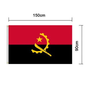 중국 공급 업체 도매 앙골라 국기 저렴한 가격 인쇄 폴리 에스테르 대형 이벤트 국경일 3x5 FT 사용자 정의 앙골라 플래그