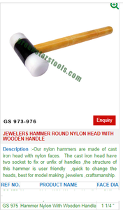Joyeros Martillo Cabeza redonda de nailon con mango de madera GS 975 Herramientas de joyería para herramientas de joyería - Product Image 2