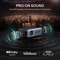 Projecteur rétro compact Aurzen Eazze D1 Pro bleu, véritable 350 ANSI, résolution native 1080p, Netflix officiel, audio Dolby
