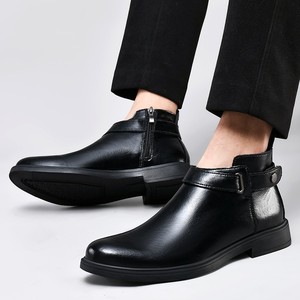 Botas <span class=keywords><strong>Chelsea</strong></span> Retro para Hombre, de Cuero Genuino, Cómodas, Modernas, Transpirables, Antideslizantes, con Malla de PU para Entrenamiento, Primavera - Product Image 4