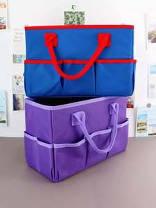 Teacher Handle Tote Bag Organizer Oxford Office Supplies Storage for Crafts Art Paper <b>Books</b> School Sewing Travel with Handles - Product Image 4