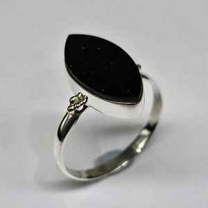 Black Tourmaline Silver <b>Ring</b> 925 Sterling Silver Tourmaline Gemstone Silver <b>Statement</b> <b>Ring</b> Handmade Boho <b>Ring</b> Marquise - Product Image 2