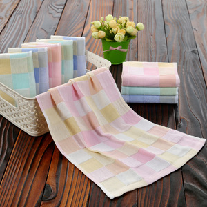 Toallita de algodón a cuadros para bebé, 27x50 cm, toalla de secado rápido y agradable para la piel, para uso como regalo para niños - Product Image 3