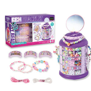 Boîte de rangement multi-couches créative arc-en-ciel DIY, ensemble de fabrication de bijoux pour filles avec accessoires de perles, jouet cadeau de Noël pour filles - Product Image 1