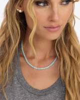 Collier ras du cou pour femme en or plaqué de haute qualité avec opale bleue et blanche, style tennis, collection été 2026