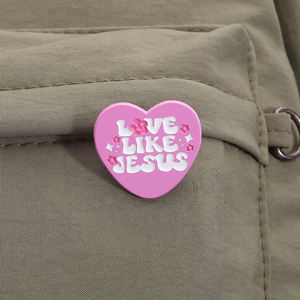 爱喜欢耶稣珐琅别针基督教信仰心胸针翻领徽章珠宝礼物给朋友和信徒 - Product Image 3