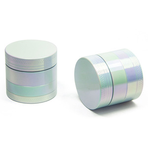 Broyeur à herbes en alliage de zinc personnalisé de 50 mm à 4 couches, couleur dégradée blanche, boîte d'accessoires pour fumer en métal de 55 mm pour épices et tabac, vente en gros - Product Image 5