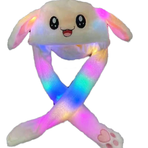 Gorro de Conejo de Dibujos Animados con LED Personalizable, Divertido, Unisex, con Orejas Móviles, de Felpa Lavable, Juguete de Peluche para Fiestas Infantiles - Product Image 3
