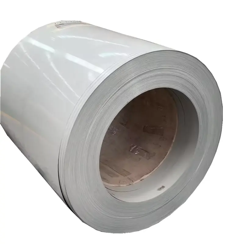 Haute qualité PPGI blanc couleur Code 9016 bobine d'acier galvanisé prépeint PPGL acier bobines couleur enduit Bis certifié coupe