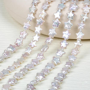 Perles de culture d'eau douce naturelles en gros, forme baroque, étoiles dispersées, forte brillance, pentagramme, pierres brutes pour bijoux DIY, accessoires en perles blanches - Product Image 1