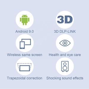 สมาร์ทแอนดรอยด์9มินิแบบพกพาโปรเจคเตอร์ DLP กลางแจ้งวิดีโอ1080P โฮมเธียเตอร์ไร้สายไวไฟ6โปรเจคเตอร์ - Product Image 2