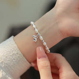 Bracelet en perles de perles naturelles WENCHI pour femmes, en argent sterling 925, blanc, élégant, bijoux pour petite amie - Product Image 3