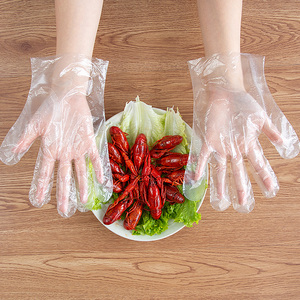 Thick Waterproof Disposable HDPE <b>Gloves</b> for Cleaning and Food Preparation - Product Image 2