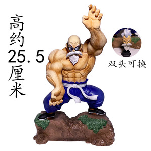 Figura de Acción de PVC de 25.5 cm de <span class=keywords><strong>Kame</strong></span> <span class=keywords><strong>Sennin</strong></span> de Dragon Ball Z, Modelo de Doble Cabeza Intercambiable, Juguete de Maestro Roshi Musculoso para Decoración del Hogar y Coleccionistas - Product Image 2