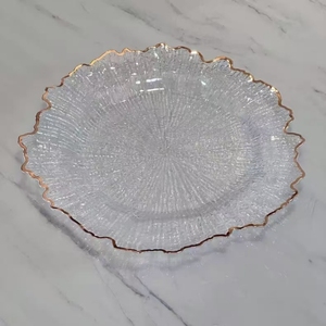 Assiettes de présentation en PP <span class=keywords><strong>pas</strong></span> chères, 13 pouces, mariage, fête, vintage, transparentes, noires, argentées, dorées, bord en acrylique, <span class=keywords><strong>plastique</strong></span> - Product Image 4