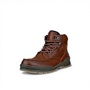 Bottes de randonnée montantes en cuir pour hommes, imperméables, respirantes, antidérapantes, résistantes à l'usure, avec soutien de la cheville et lacets EVA - Product Image 2
