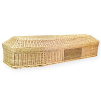 Cercueil en osier de crémation de style italien Royaume-Uni Christ Design cercueil de saule avec sculpture sur bois latérale personnalisée Jésus