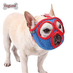 도매 유행 조정 가능한 물린 방지 애완 동물 총구 튼튼한 가죽 입 커버 개를위한 세련된 인쇄 디자인 리본 - Product Image 3