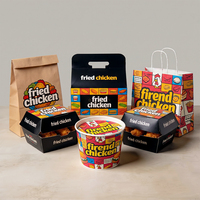 Boîte en papier écologique résistante à l'huile pour la restauration rapide, avec logo personnalisé, emballage à emporter pour poulet frit, burger, frites
